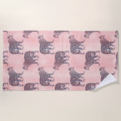 Serviette De Plage Motif animal léopard rose moderne (Devant)
