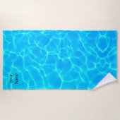 Serviette De Plage Motif Aqua Avec Réflexion Vagues (Devant)