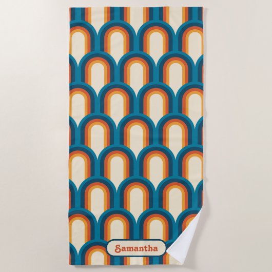 Serviette De Plage Motif arc-en-ciel coloré personnalisé (Devant)