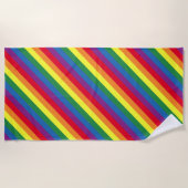 Serviette De Plage Motif arc-en-ciel diagonal (Devant)