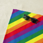 Serviette De Plage Motif arc-en-ciel diagonal (En situation)