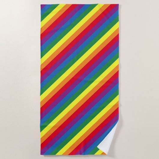 Serviette De Plage Motif arc-en-ciel diagonal (Devant)