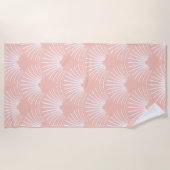 Serviette De Plage Motif Art déco rose et blanc (Devant)