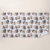 Serviette De Plage Motif aspirant de licorne des carlins | de chiot (Devant)