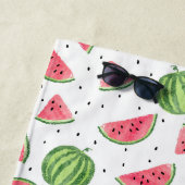 Serviette De Plage Motif au néon de pastèques d'aquarelle (En situation)