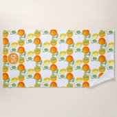 Serviette De Plage Motif aux fruits d'agrumes de citron orange (Devant)