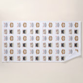 Serviette De Plage Motif avec de mignonnes têtes de chat (Devant)