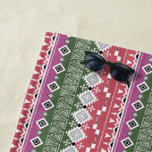 Serviette De Plage Motif aztèque, rayures / (En situation)