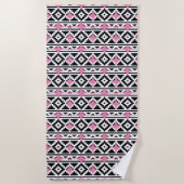 Serviette De Plage Motif aztèque rose (Devant)