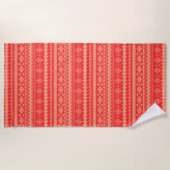 Serviette De Plage Motif aztèque rouge (Devant)