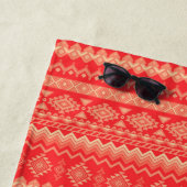 Serviette De Plage Motif aztèque rouge (En situation)