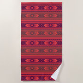 Serviette De Plage Motif aztèque rouge (Devant)