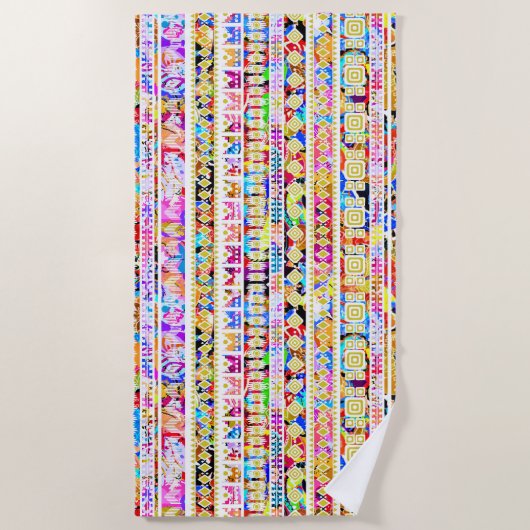 Serviette De Plage Motif aztèque tribal coloré (Devant)