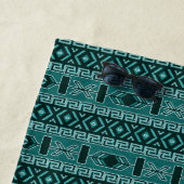 Serviette De Plage Motif Aztèque Turquoise Et Noir (En situation)