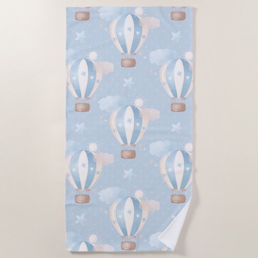 Serviette De Plage Motif Ballons Bleus (Devant)