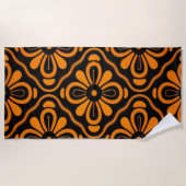 Serviette de plage motif Black Orange (Devant)