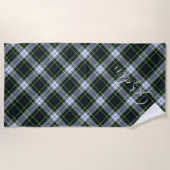 Serviette De Plage Motif blanc et vert plaid Gordon Tartan (Devant)