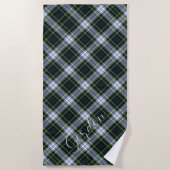 Serviette De Plage Motif blanc et vert plaid Gordon Tartan (Devant)