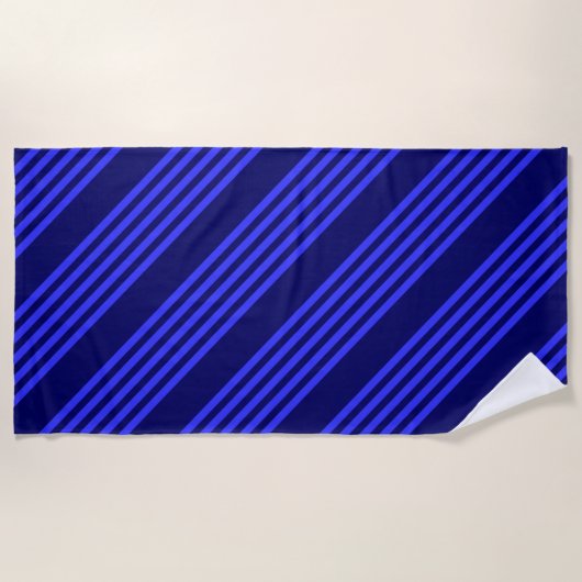 Serviette De Plage Motif bleu cinq bandes (Devant)