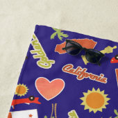 Serviette De Plage Motif bleu d'amusement de la Californie (En situation)