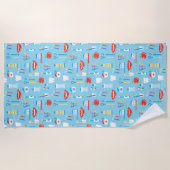 Serviette De Plage Motif bleu dentaire (Devant)