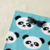 Serviette De Plage Motif bleu Kawaii d'ours panda d'enfants (En situation)