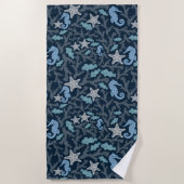Serviette De Plage Motif bleu profond (Devant)