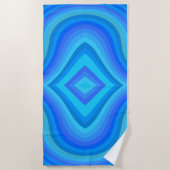 Serviette De Plage Motif bleu rétro (Devant)