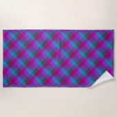 Serviette De Plage Motif bleu rose violet (Devant)