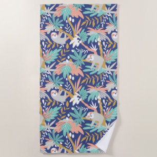 Serviette De Plage Motif bleu tropical de paresse