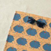 Serviette De Plage Motif Blue Beetles (En situation)