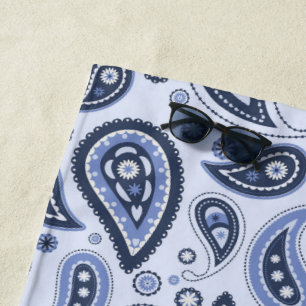 Serviette De Plage Motif Blue Paisley