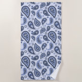 Serviette De Plage Motif Blue Paisley (Devant)
