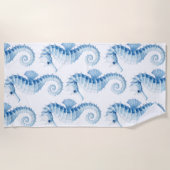 Serviette De Plage Motif Blue Seahorse (Devant)