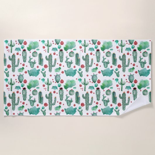 Serviette De Plage motif cactus et ladybug - (Devant)