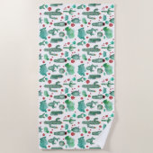 Serviette De Plage motif cactus et ladybug - (Devant)