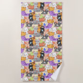 Serviette De Plage Motif chats mignons    (Devant)
