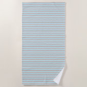 Serviette De Plage Motif chevron bleu gris moderne (Devant)