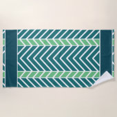 Serviette De Plage Motif Chevron Sarcelle (Devant)