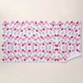 Serviette De Plage Motif Chic Fleurs Roses (Devant)