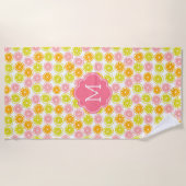 Serviette De Plage Motif Citrus brillant Monogramme (Devant)