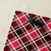 Serviette De Plage Motif classique écossais Tartan rouge Diamant noir (En situation)