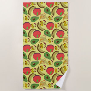 Serviette De Plage Motif coloré aux fruits tropicaux sans soudure