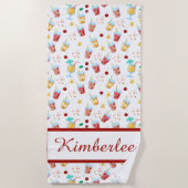 Serviette De Plage Motif coloré d'été tropical (Devant)