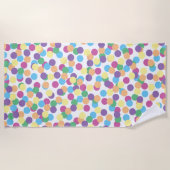 Serviette De Plage Motif coloré Polka-Dots amusant (Devant)