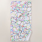 Serviette De Plage Motif courbe multicolore (Devant)