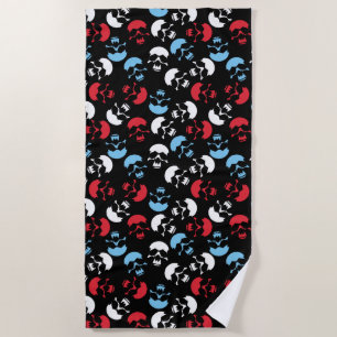 Serviette De Plage Motif crâne multicolore