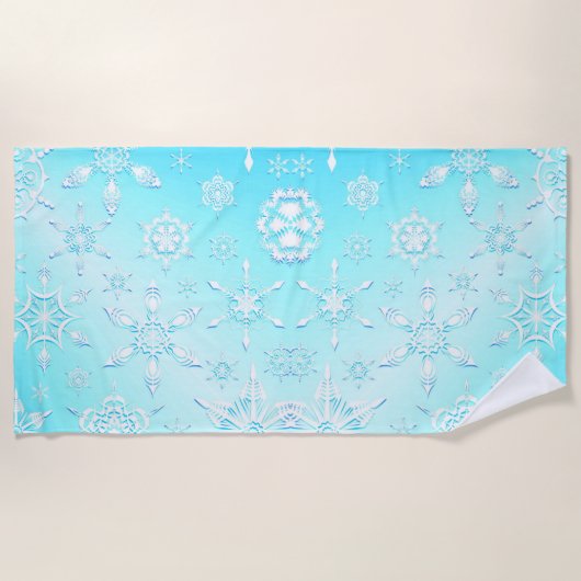 Serviette De Plage Motif Crystal Snowflakes (Devant)