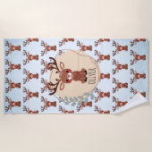Serviette De Plage Motif Cute Reindeer personnalisé (Devant)