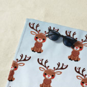 Serviette De Plage Motif Cute Reindeer personnalisé (En situation)